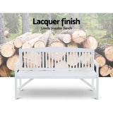 darrahopens Furniture > Outdoor Gardeon Wooden Garden Bench Chair Outdoor Furniture Patio Deck 3 Seater White
