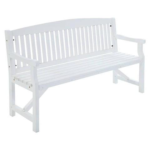 darrahopens Furniture > Outdoor Gardeon Wooden Garden Bench Chair Outdoor Furniture Patio Deck 3 Seater White
