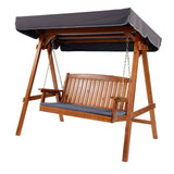 darrahopens Furniture > Outdoor Gardeon Wooden Swing Chair Garden Bench Canopy 3 Seater Outdoor Furniture