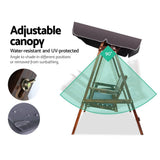 darrahopens Furniture > Outdoor Gardeon Wooden Swing Chair Garden Bench Canopy 3 Seater Outdoor Furniture