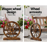 darrahopens Furniture > Outdoor Gardeon Wooden Wagon Wheel Chair