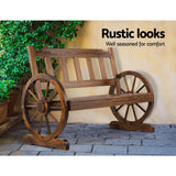 darrahopens Furniture > Outdoor Gardeon Wooden Wagon Wheel Chair