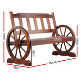 darrahopens Furniture > Outdoor Gardeon Wooden Wagon Wheel Chair