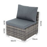 Darrahopens Furniture > Outdoor Grey Armless Outdoor Sofa Set