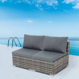 Darrahopens Furniture > Outdoor Grey Armless Outdoor Sofa Set