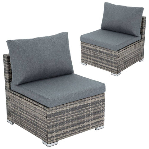 Darrahopens Furniture > Outdoor Grey Armless Outdoor Sofa Set