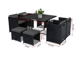 Darrahopens Furniture > Outdoor Horrocks 8 Seater Outdoor Dining Set - Black