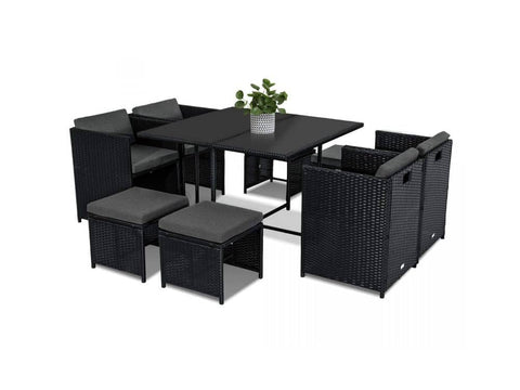 Darrahopens Furniture > Outdoor Horrocks 8 Seater Outdoor Dining Set - Black