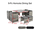 Darrahopens Furniture > Outdoor Horrocks 8 Seater Outdoor Dining Set –Grey