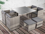 Darrahopens Furniture > Outdoor Horrocks 8 Seater Outdoor Dining Set –Grey