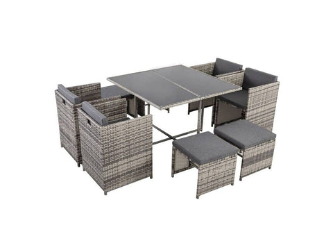 Darrahopens Furniture > Outdoor Horrocks 8 Seater Outdoor Dining Set –Grey