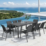 Darrahopens Furniture > Outdoor Iberia 4pc Set Aluminium Outdoor Dining Table Chair Charcoal