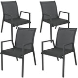 Darrahopens Furniture > Outdoor Iberia 4pc Set Aluminium Outdoor Dining Table Chair Charcoal