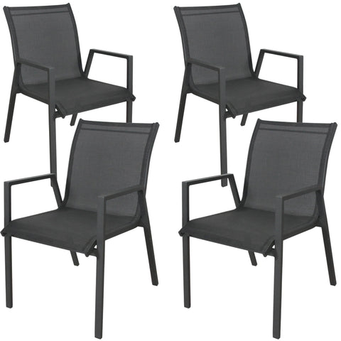 Darrahopens Furniture > Outdoor Iberia 4pc Set Aluminium Outdoor Dining Table Chair Charcoal