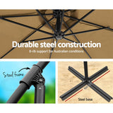 darrahopens Furniture > Outdoor Instahut 3M Cantilevered Outdoor Umbrella - Beige