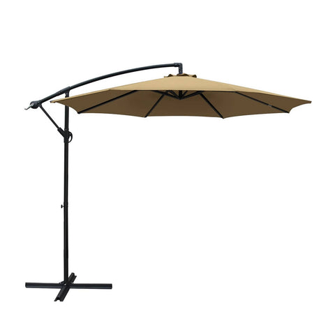 darrahopens Furniture > Outdoor Instahut 3M Cantilevered Outdoor Umbrella - Beige