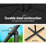 darrahopens Furniture > Outdoor Instahut 3M Cantilevered Outdoor Umbrella - Black