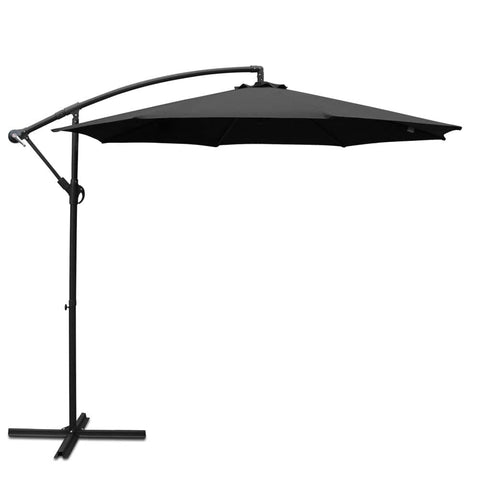darrahopens Furniture > Outdoor Instahut 3M Cantilevered Outdoor Umbrella - Black