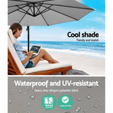 darrahopens Furniture > Outdoor Instahut 3M Outdoor Furniture Garden Umbrella Grey