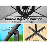 darrahopens Furniture > Outdoor Instahut 3M Outdoor Furniture Garden Umbrella Grey