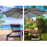 darrahopens Furniture > Outdoor Instahut 3M Outdoor Furniture Garden Umbrella Grey