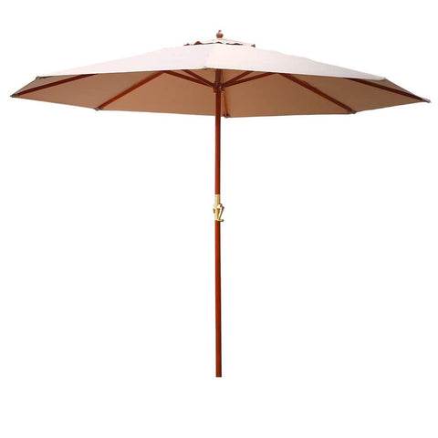 darrahopens Furniture > Outdoor Instahut 3M Outdoor Pole Umbrella Cantilever Stand Garden Umbrellas Patio Beige
