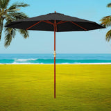 darrahopens Furniture > Outdoor Instahut 3M Outdoor Pole Umbrella Cantilever Stand Garden Umbrellas Patio Black