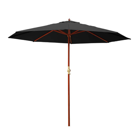 darrahopens Furniture > Outdoor Instahut 3M Outdoor Pole Umbrella Cantilever Stand Garden Umbrellas Patio Black