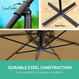 darrahopens Furniture > Outdoor Instahut 3M Outdoor Umbrella - Beige