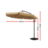 darrahopens Furniture > Outdoor Instahut 3M Outdoor Umbrella - Beige