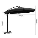 darrahopens Furniture > Outdoor Instahut 3M Outdoor Umbrella - Black