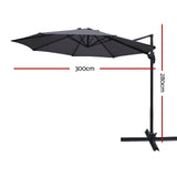 darrahopens Furniture > Outdoor Instahut 3M Roma Outdoor Furniture Garden Umbrella 360 Degree Charcoal