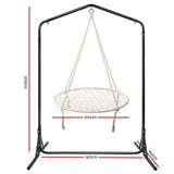 darrahopens Furniture > Outdoor Keezi Kids Outdoor Nest Spider Web Swing Hammock Chair with Stand Garden 100cm