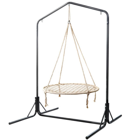 darrahopens Furniture > Outdoor Keezi Kids Outdoor Nest Spider Web Swing Hammock Chair with Stand Garden 100cm