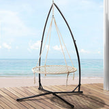 darrahopens Furniture > Outdoor Keezi Kids Outdoor Nest Spider Web Swing Hammock Chair with Steel Stand 100cm