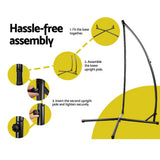 darrahopens Furniture > Outdoor Keezi Kids Outdoor Nest Spider Web Swing Hammock Chair with Steel Stand 100cm