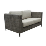 Darrahopens Furniture > Outdoor Lara 2 Seater Outdoor Sofa Rattan Wicker Lounge Light Grey