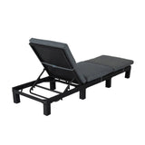 Darrahopens Furniture > Outdoor Laura Rattan Sunbed Sun Lounge Adjustable Black