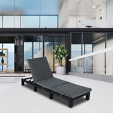 Darrahopens Furniture > Outdoor Laura Rattan Sunbed Sun Lounge Adjustable Black