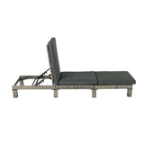Darrahopens Furniture > Outdoor Laura Rattan Sunbed Sun Lounge Adjustable Light Grey