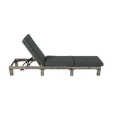 Darrahopens Furniture > Outdoor Laura Rattan Sunbed Sun Lounge Adjustable Light Grey