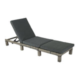 Darrahopens Furniture > Outdoor Laura Rattan Sunbed Sun Lounge Adjustable Light Grey