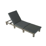 Darrahopens Furniture > Outdoor Laura Rattan Sunbed Sun Lounge Adjustable Light Grey