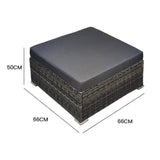Darrahopens Furniture > Outdoor LONDON RATTAN 1 Seater Outdoor Ottoman Modular Wicker Lounge Furniture, Grey
