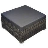 Darrahopens Furniture > Outdoor LONDON RATTAN 1 Seater Outdoor Ottoman Modular Wicker Lounge Furniture, Grey