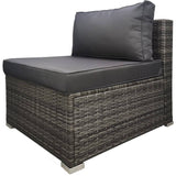 Darrahopens Furniture > Outdoor LONDON RATTAN 1 Seater Outdoor Sofa Modular Lounge Chair, Grey