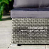 Darrahopens Furniture > Outdoor LONDON RATTAN 4 Piece 3 Seater Modular Outdoor Lounge Setting incl. Coffee Table, Grey
