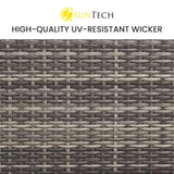 Darrahopens Furniture > Outdoor LONDON RATTAN 4 Piece 3 Seater Modular Outdoor Lounge Setting incl. Coffee Table, Ottoman, Grey