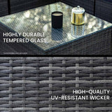 Darrahopens Furniture > Outdoor LONDON RATTAN 4 Seater Modular Outdoor Lounge Setting with Coffee Table, Ottomans, Grey