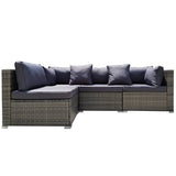 Darrahopens Furniture > Outdoor LONDON RATTAN 4 Seater Modular Outdoor Lounge Sofa Setting, Grey